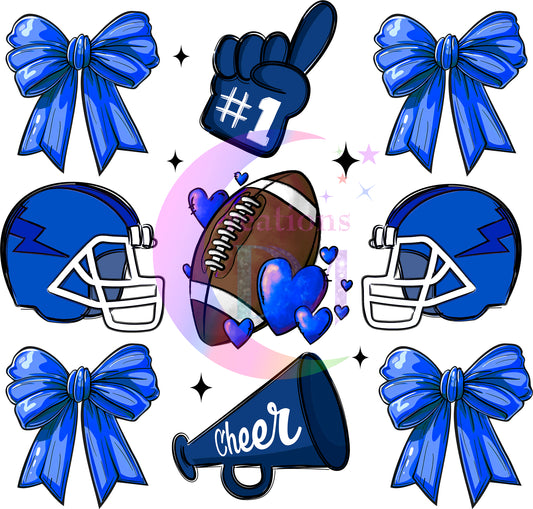 Football -coquette blue football