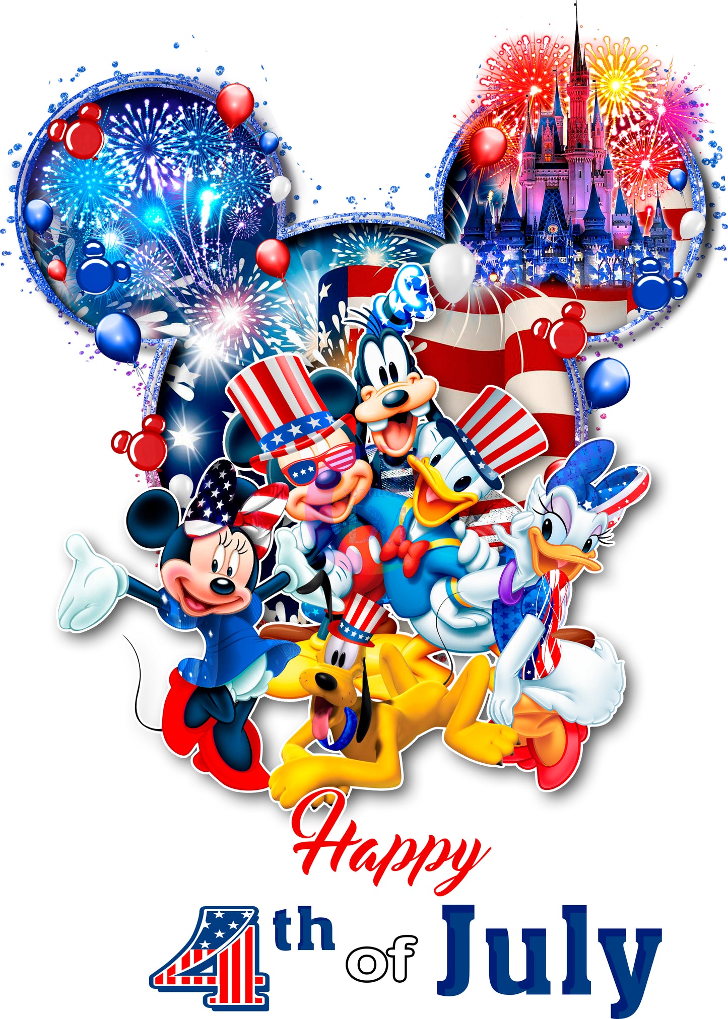 Fourth of July DTF - happy 4th of July  Disney mickey and Minnie