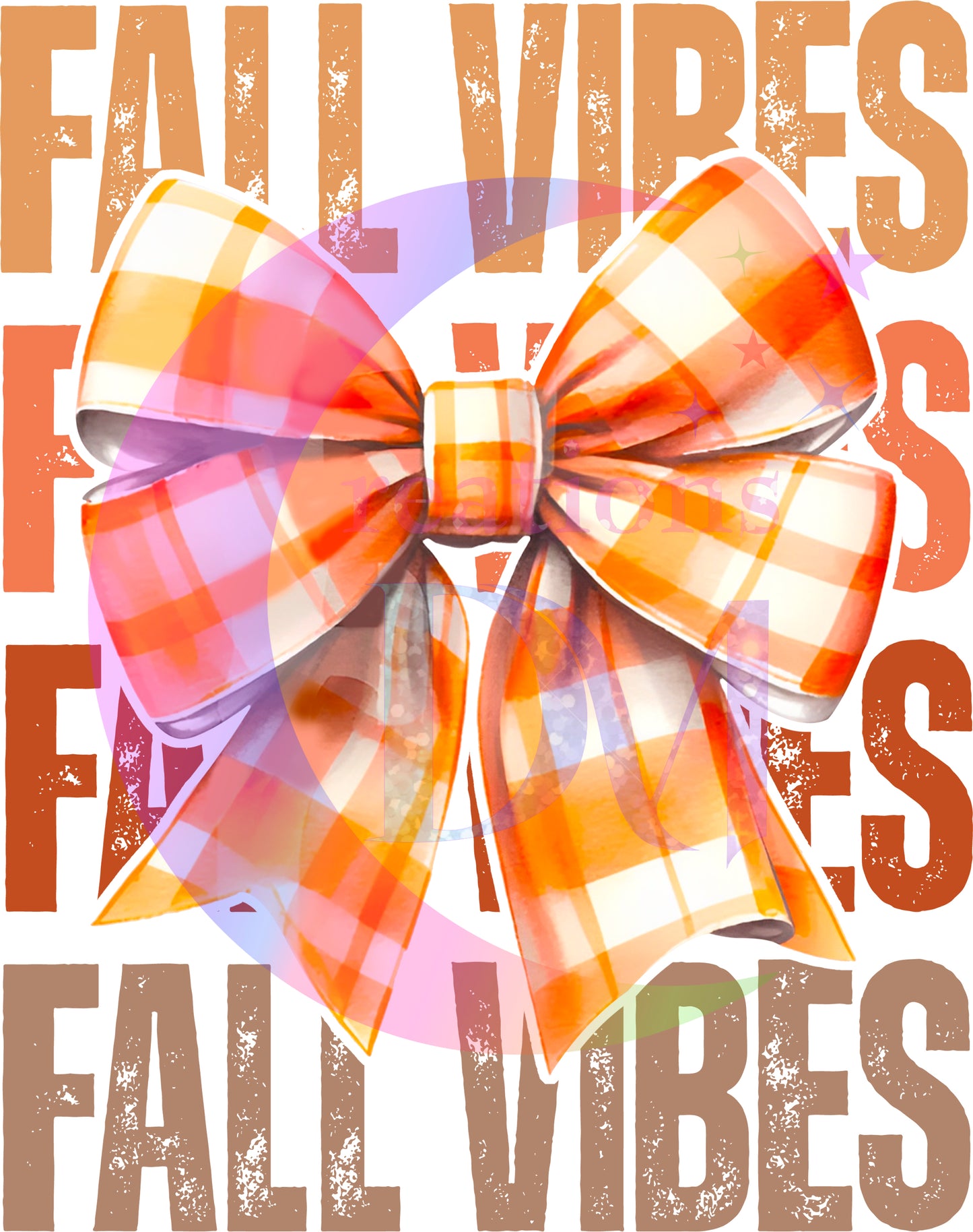 Fall DTF - fall vibes x4 with orange bow