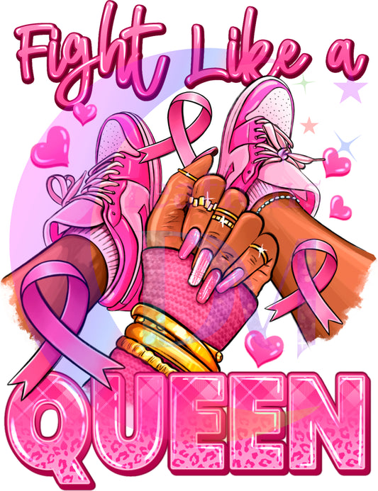 breast cancer awareness month - fight like a queen sneakers