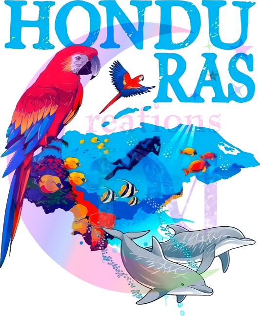 Independence Day - Honduras - red bird blue letters