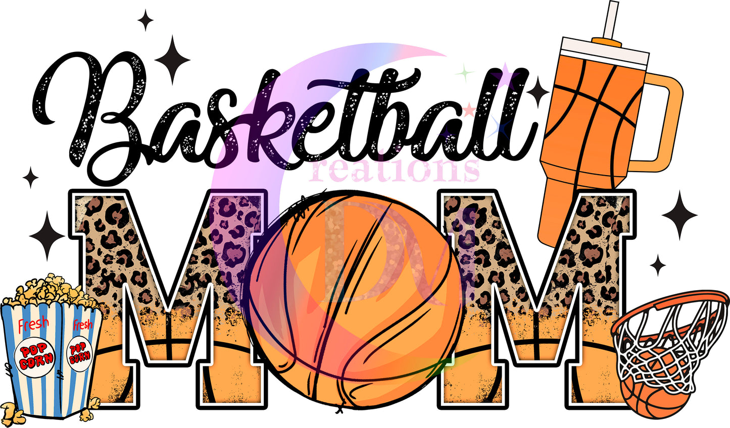 sports - BASKETBALL mom cheetah print DTF