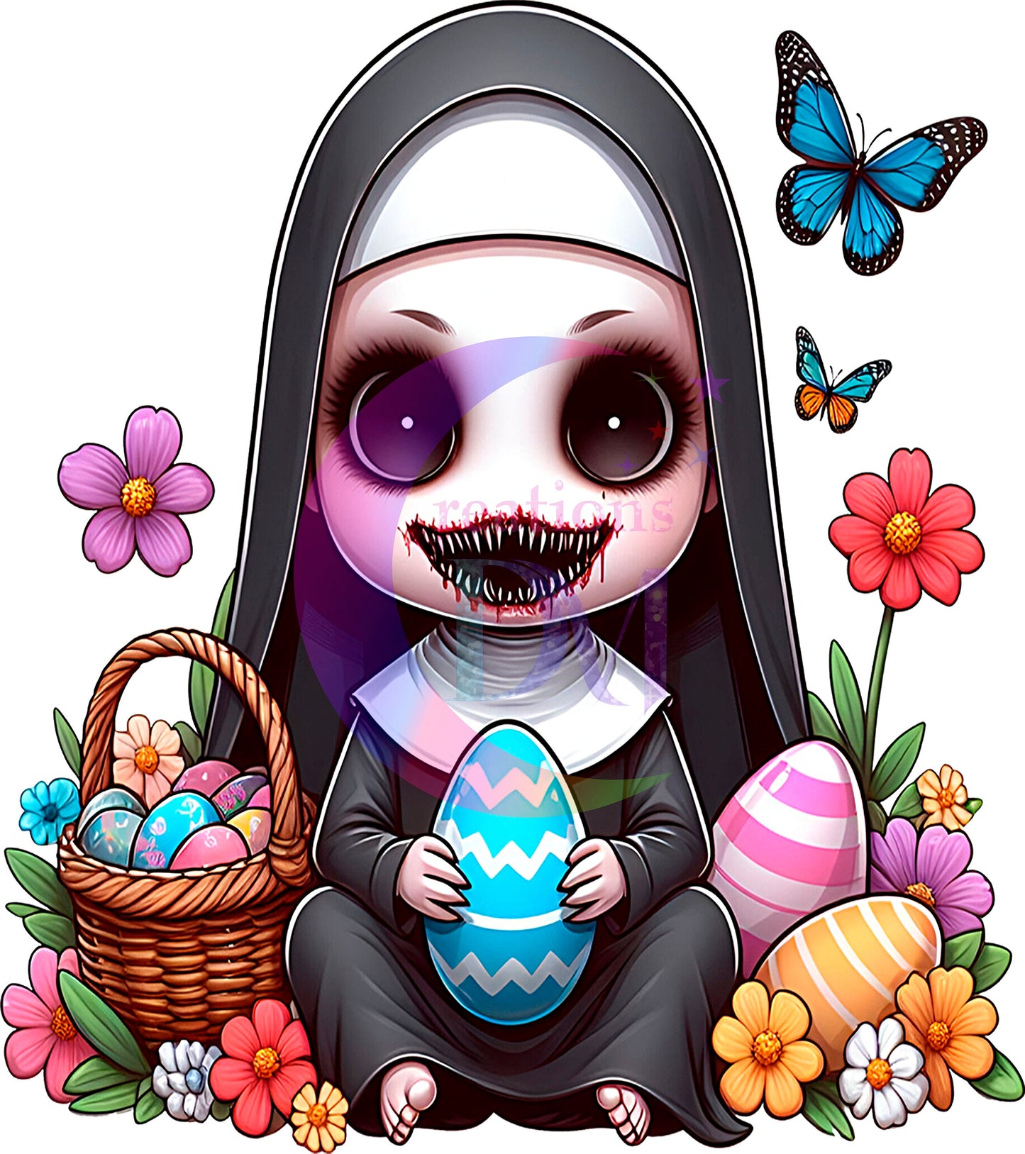 Easter " the nun " eggs design DTF