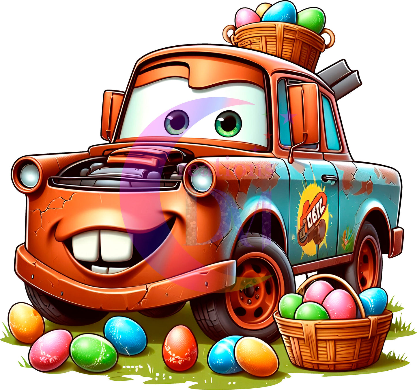 Easter " mater cars " eggs design DTF