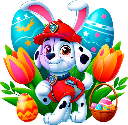 Easter " Marshall  paw patrol " eggs design DTF