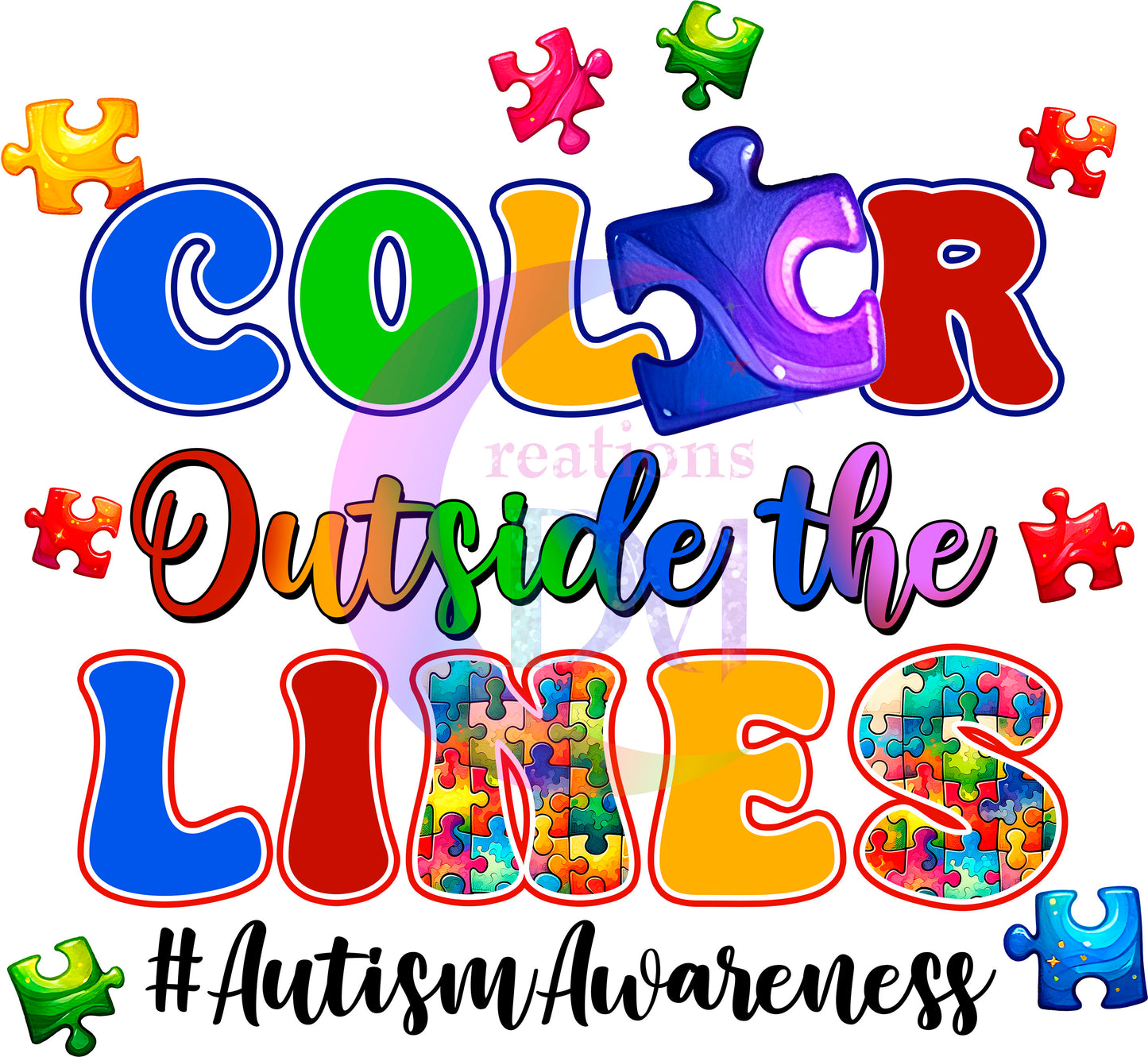 autism DTF  - autism color outside the lines