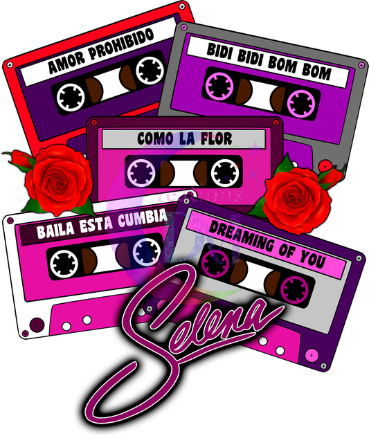 artists - Selena Quintanilla DTF audio tapes with songs and name