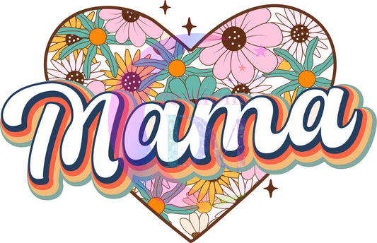 Mother's Day DTF - mama heart with flowers inside