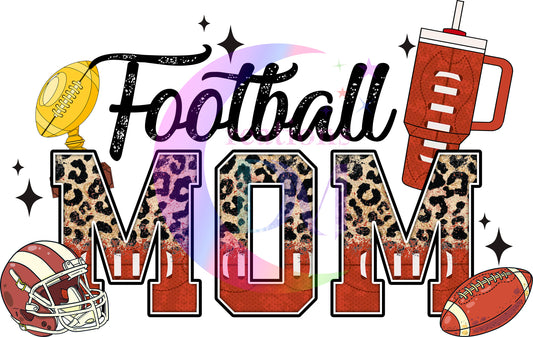 sports - FOOTBALL  mom cheetah print DTF