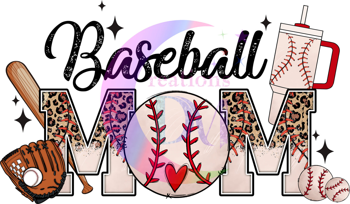 sports - BASEBALL  mom cheetah print DTF