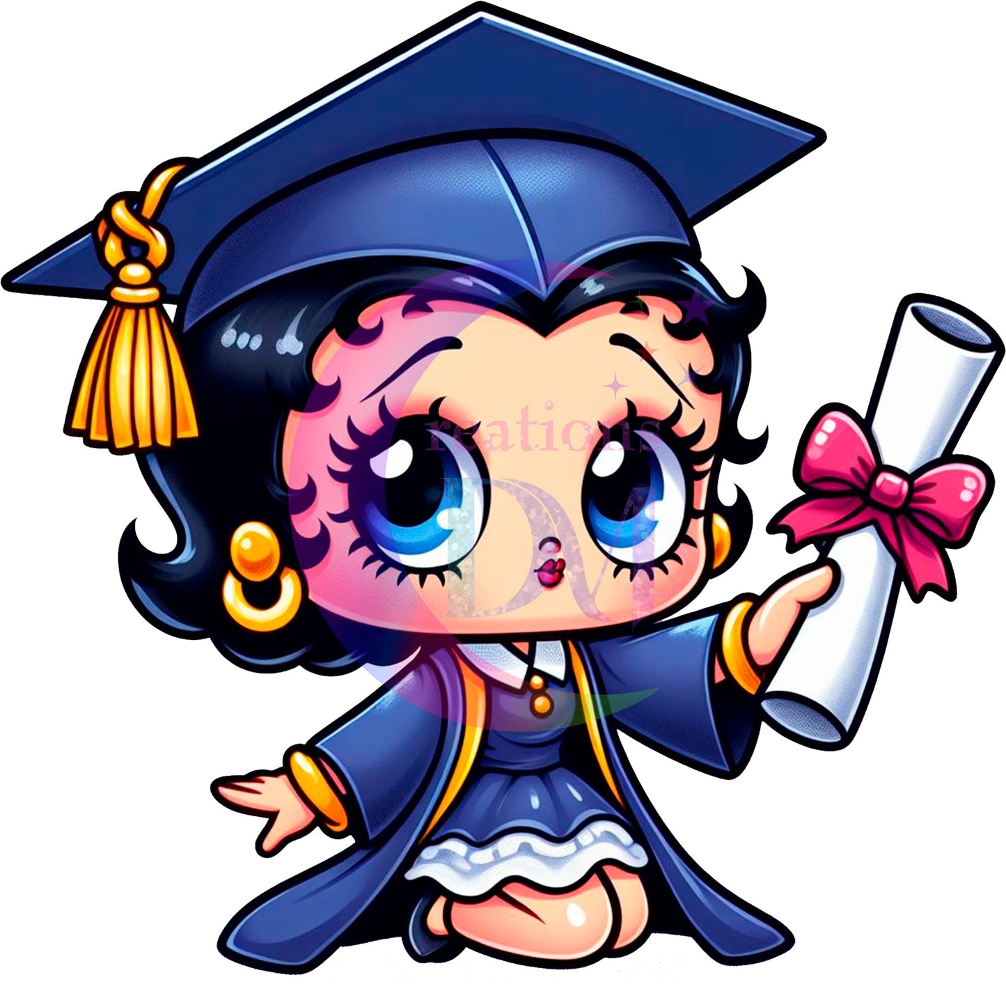 Graduation cartoon - BETTY BOOP DTF 01