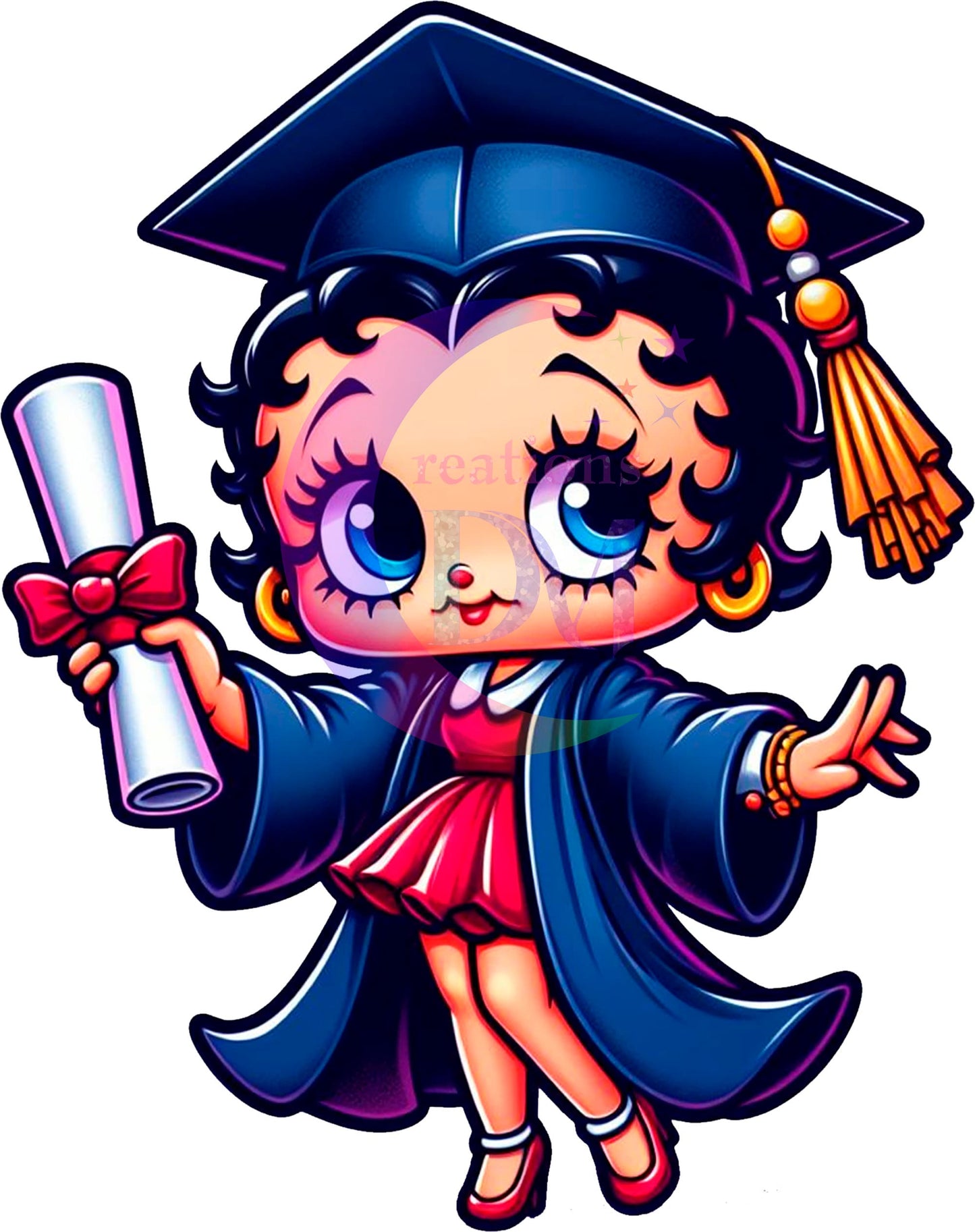 Graduation cartoon - BETTY BOOP DTF 03