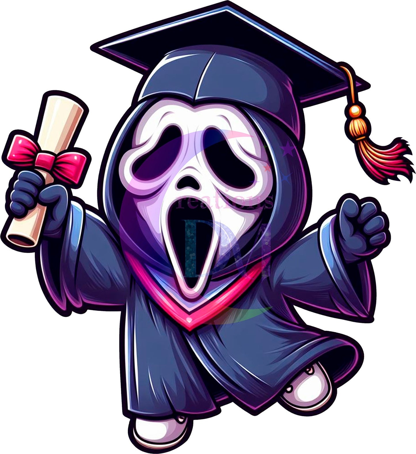 Graduation cartoon Spooky - GHOST FACE DTF 03