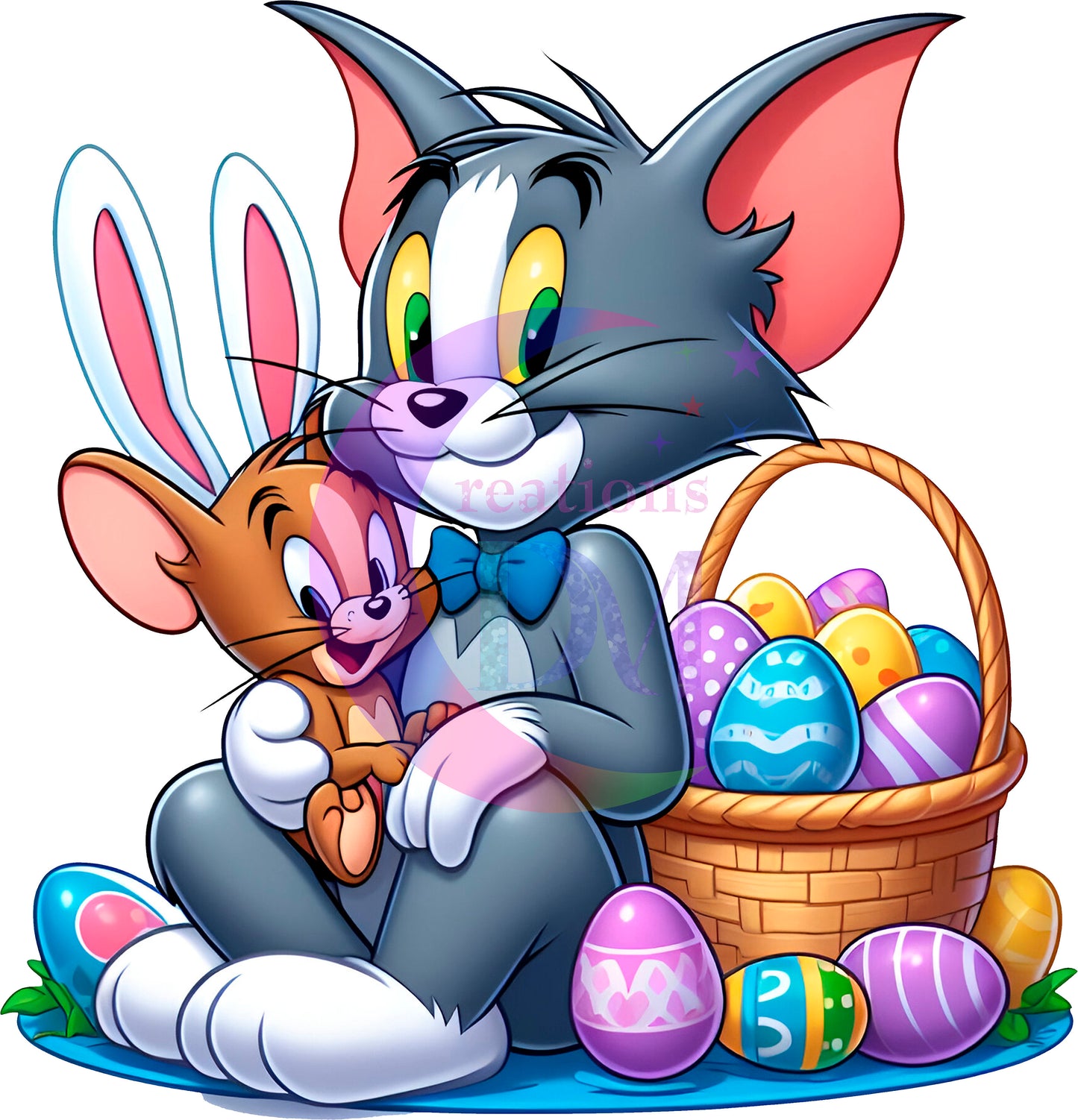 Easter " tom & jerry " eggs design DTF