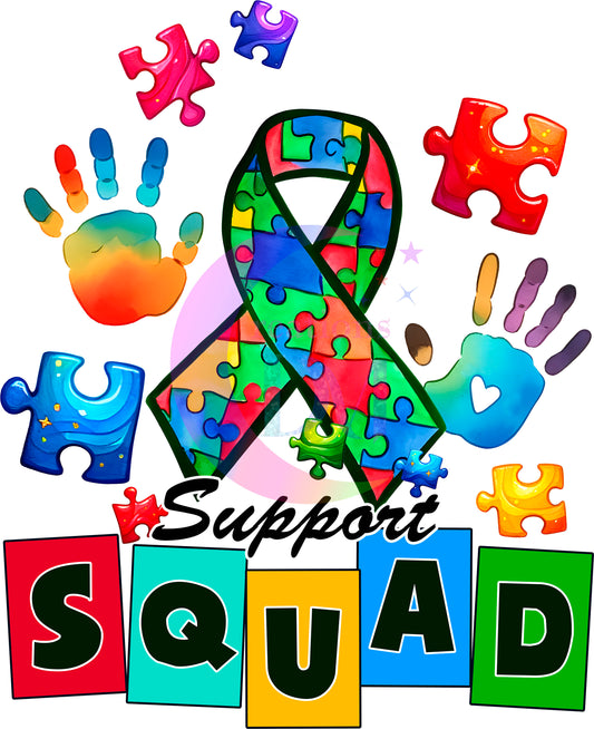 autism DTF  - autism support squad ribbon