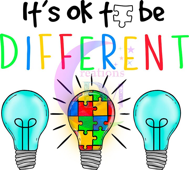 Autism DTF - its ok to be different x3 light bulbs