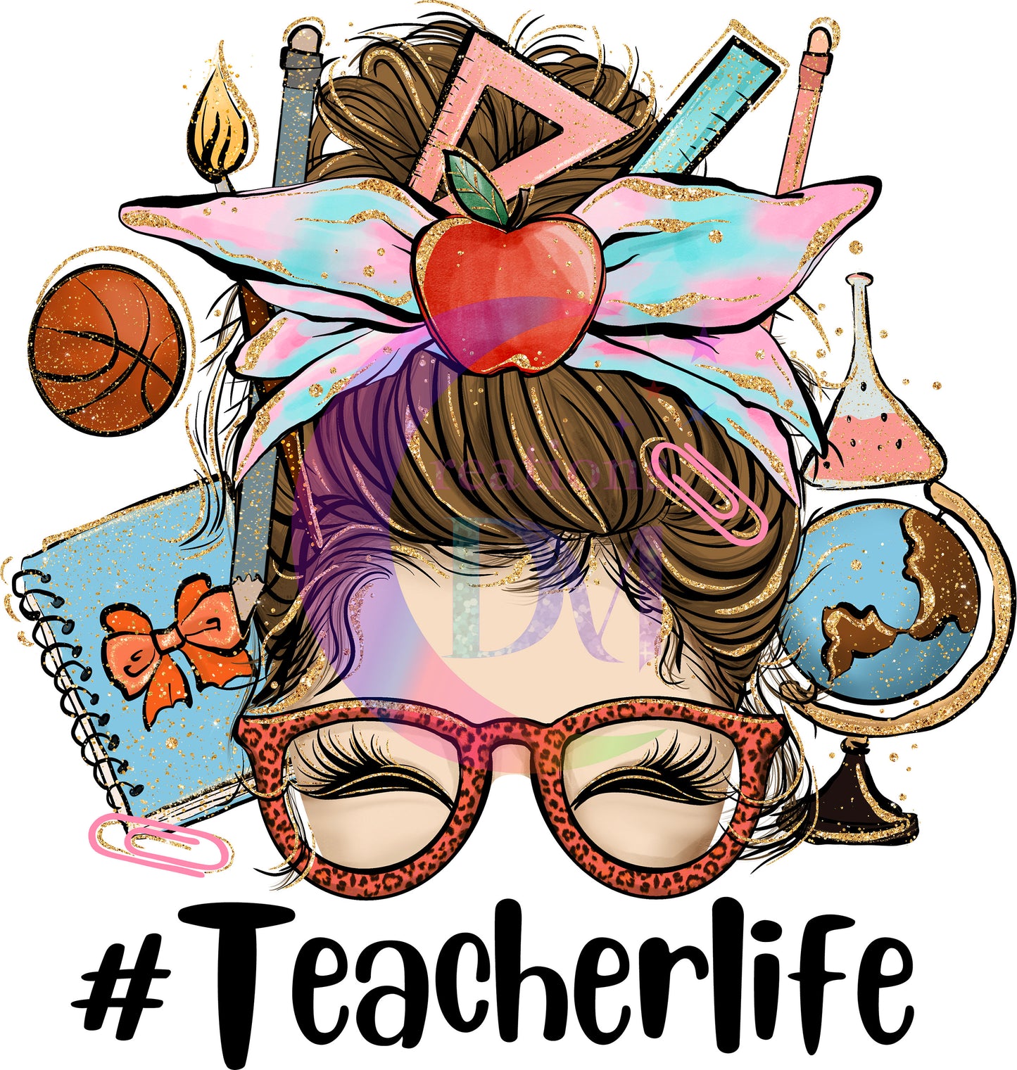 Teacher DTF - blonde with glasses #teacherlife DTF