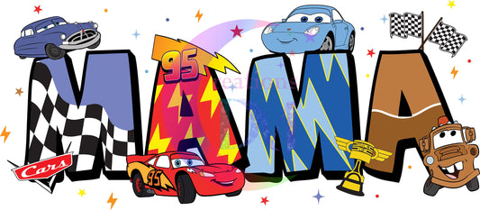 Mother's Day Disney MAMA - letters " cars  " DTF