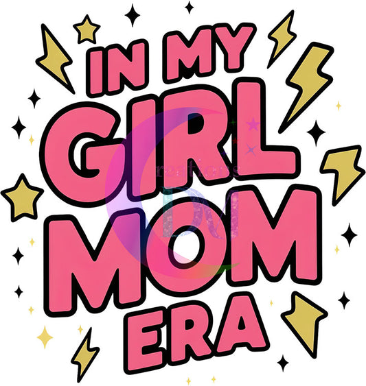 Mother's Day DTF - in my girl mom era pink and stars 02