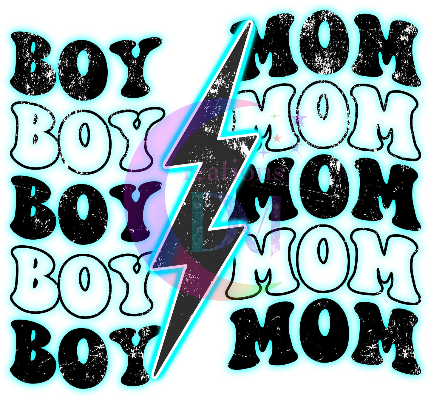 Mother's Day DTF - boy mom way neon lightning