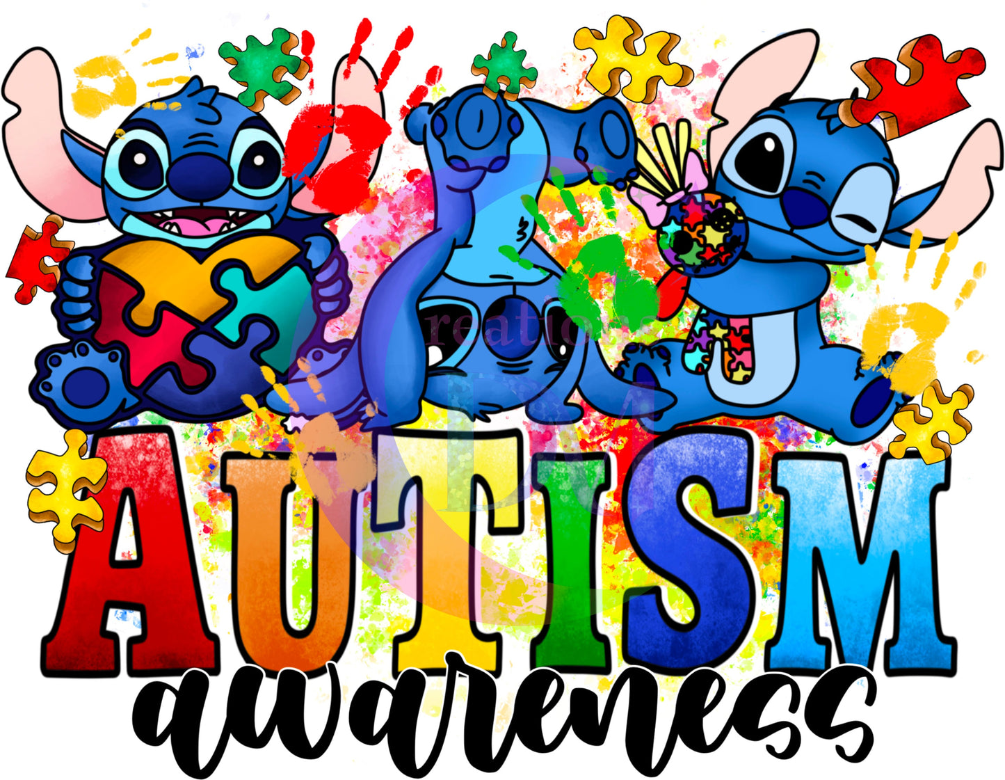 Autism DTF - Autism awareness stich