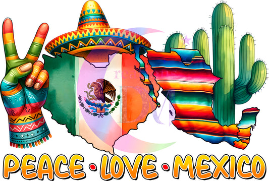 cinco de mayo DTF -peace-love-mexico