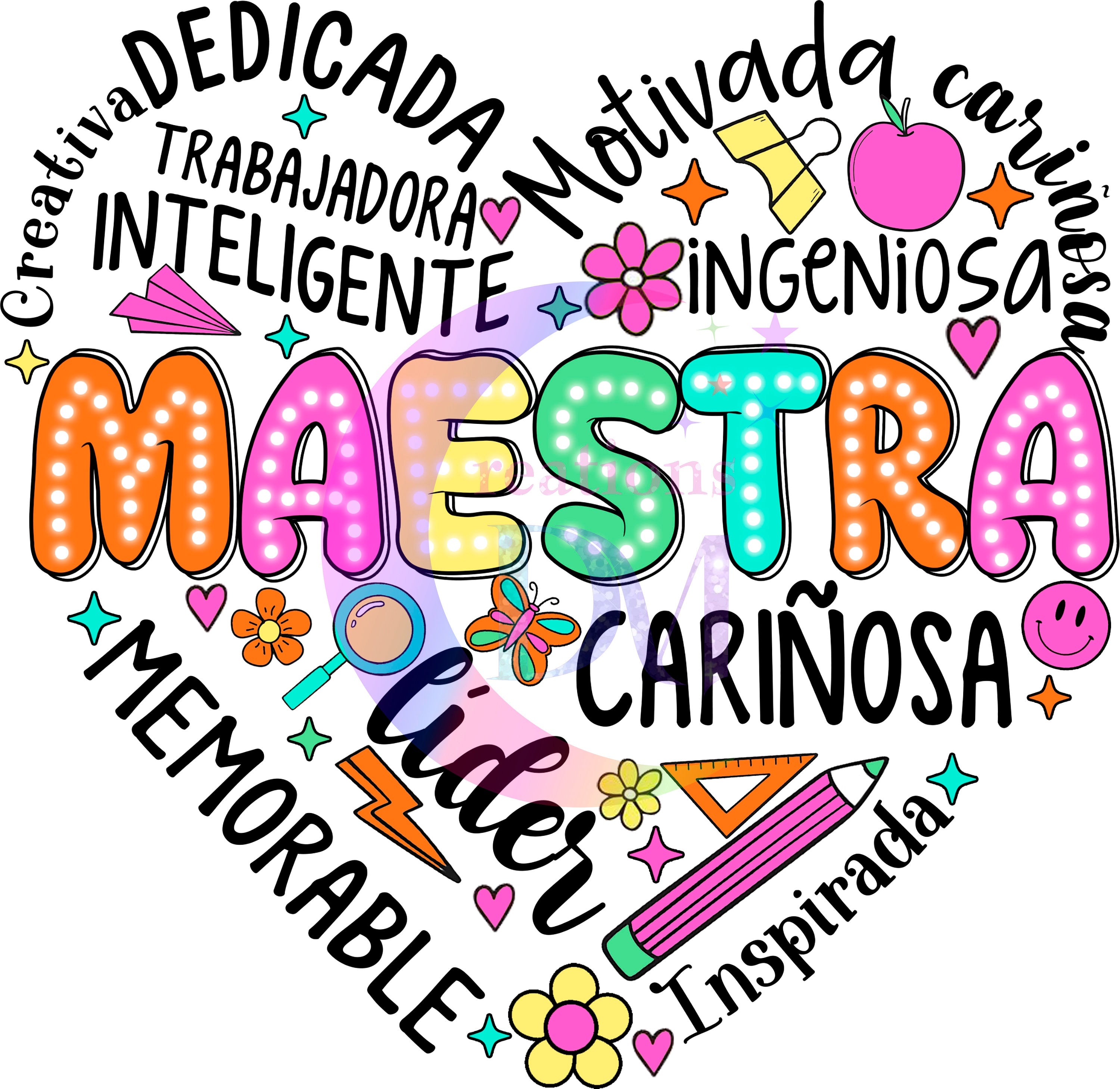 Teacher DTF - maestra cariñosa heart shape – dm printed creations