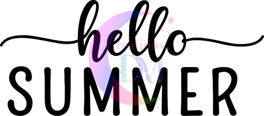 hello summer DTF - hello summer black letters