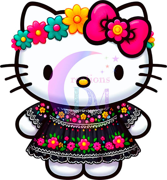 cinco de mayo DTF -  cinco de mayo floral dress hello kitty