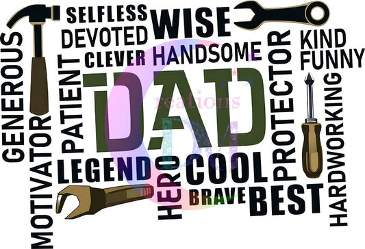 Father's Day DTF - DAD - patient - generous - green tools-