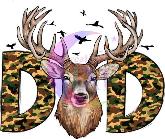 Father's Day DTF - DAD camouflage deer head