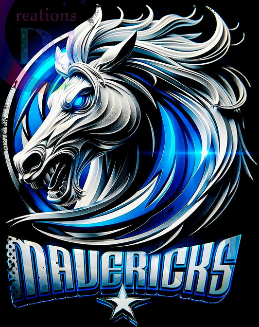 Dallas mavericks DTF - dallas mavericks horse logo