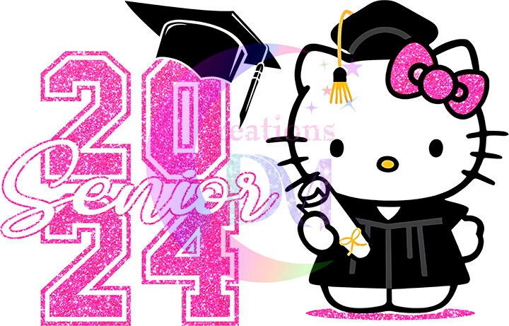 Graduation DTF - Hello kitty pink