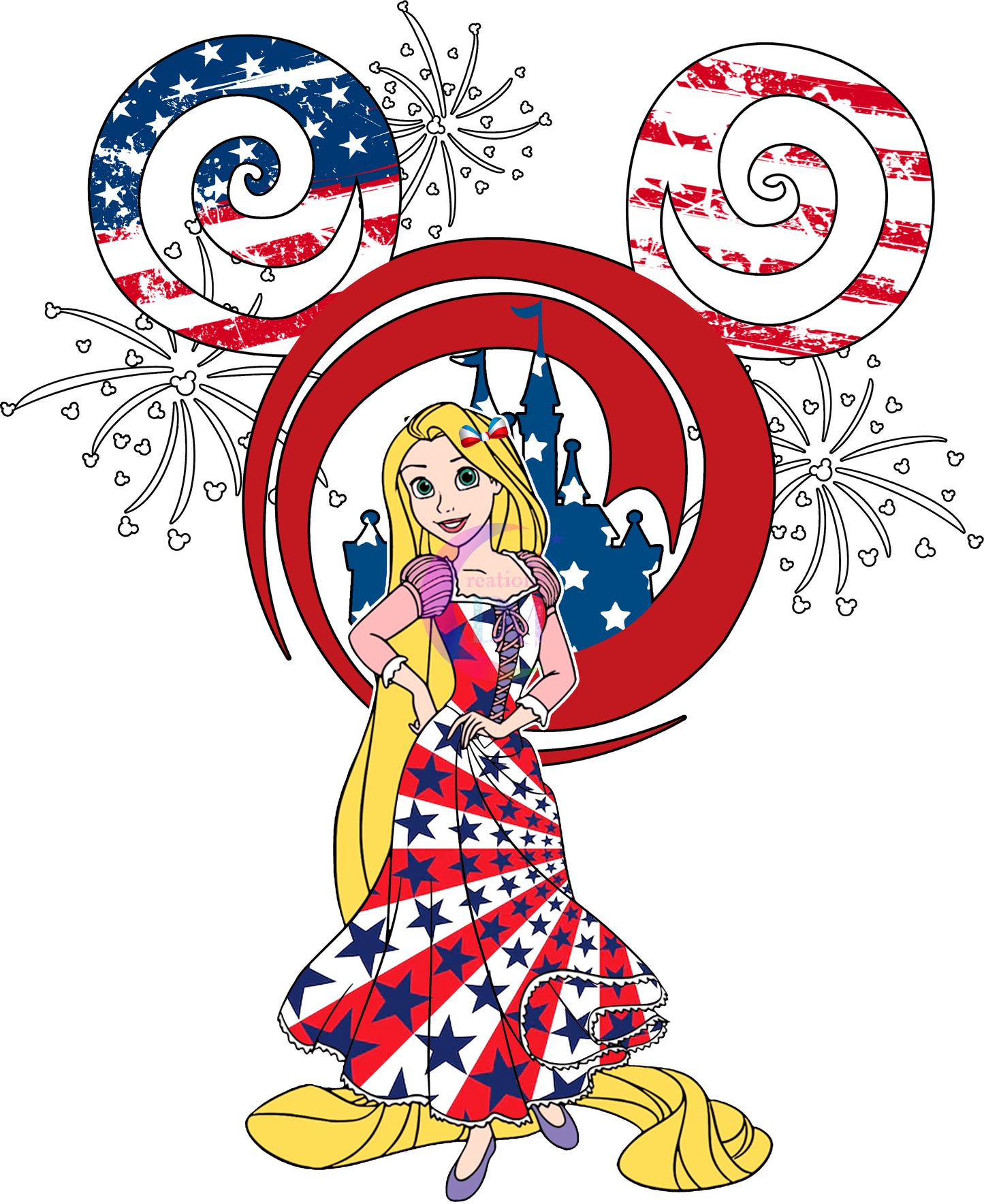 Fourth of July DTF - happy 4th of July rapunzel 3