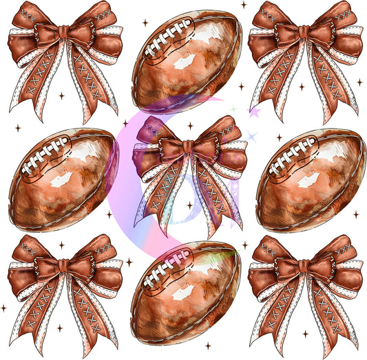 Football - ball and bow watercolor