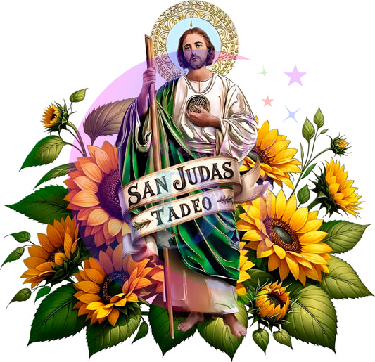 San judas Tadeo - san judas green plants and sunflowers