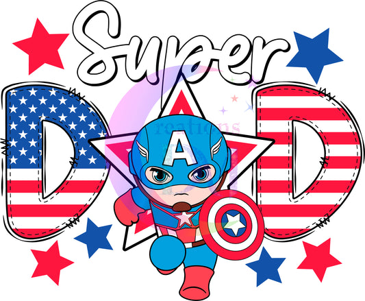 Father's Day DTF - super dad captain America