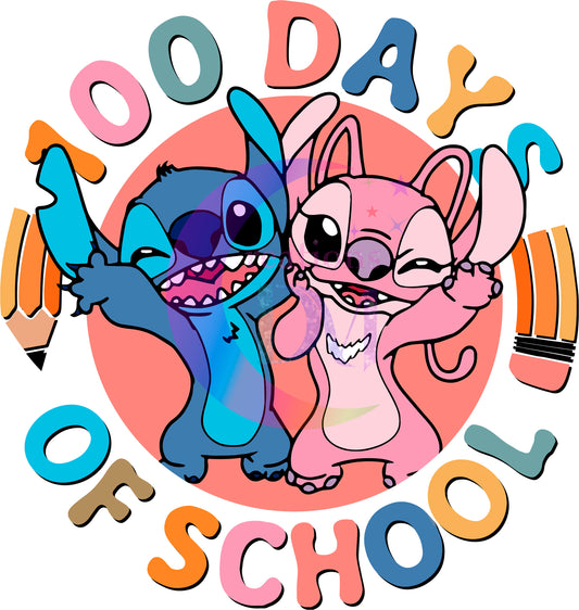 100 days of school stitch DTF 1