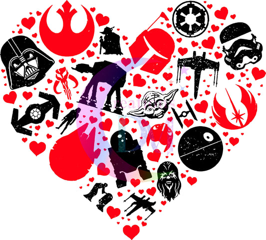 valentines disney Star Wars heart DTF 5