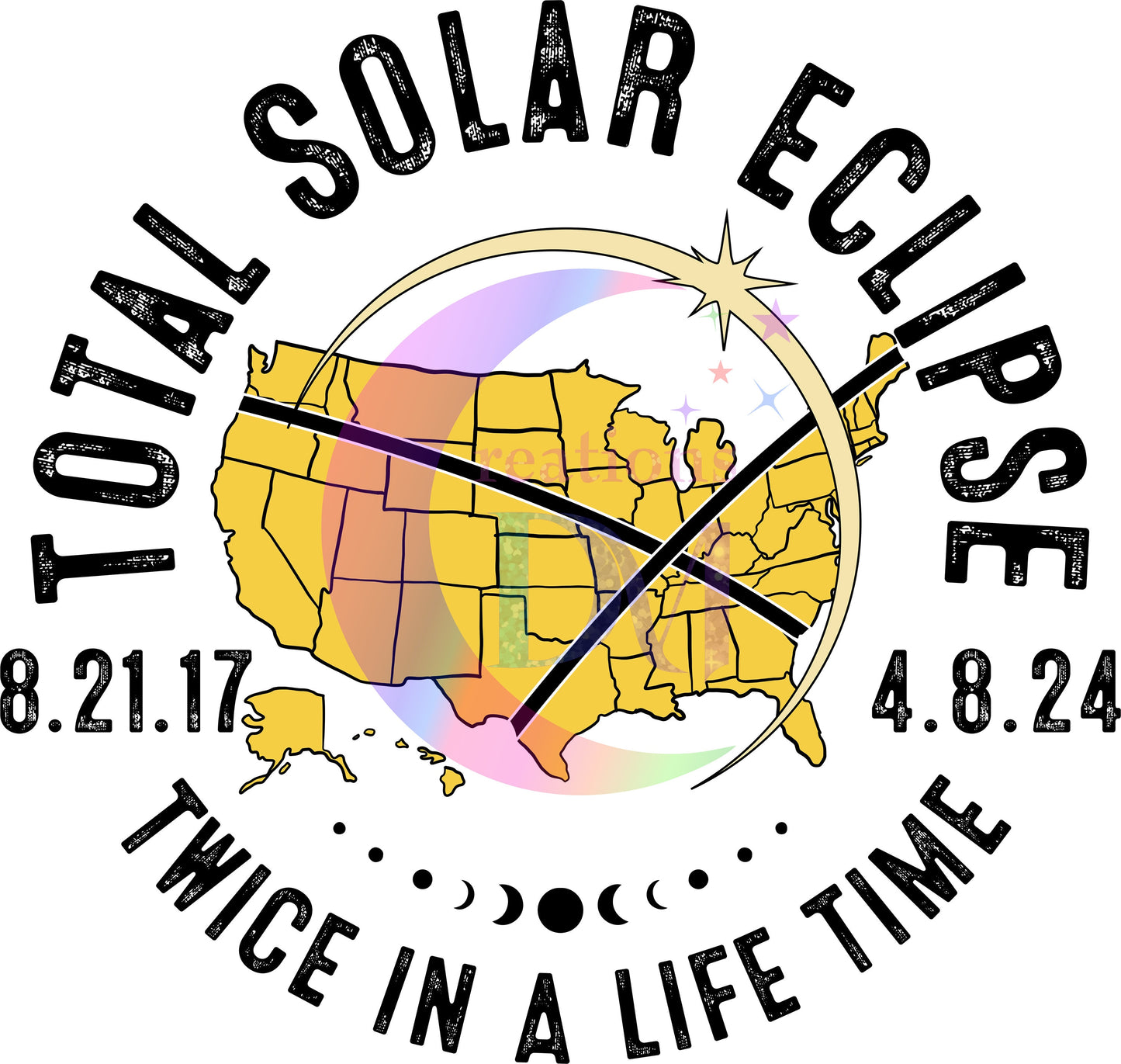 Solar Eclipse DTF *twice a life yellow