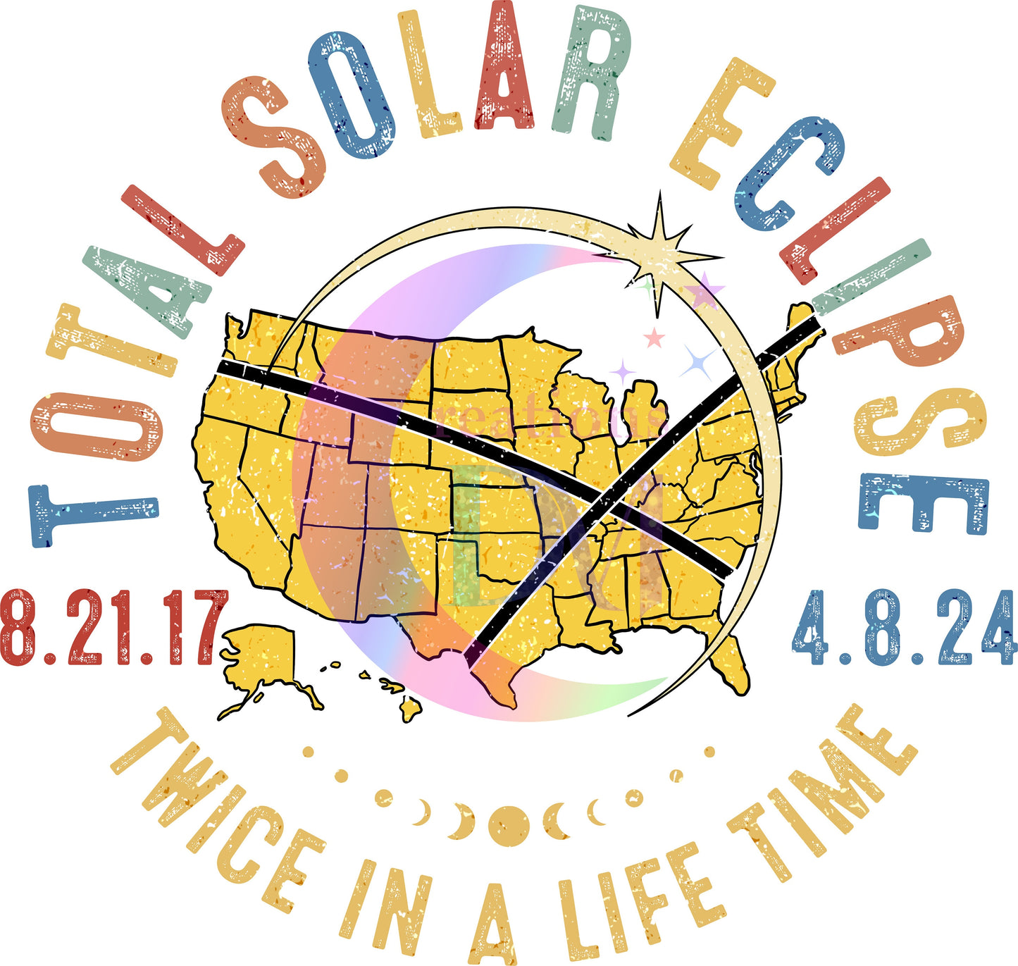 Solar Eclipse DTF *twice a life colorful