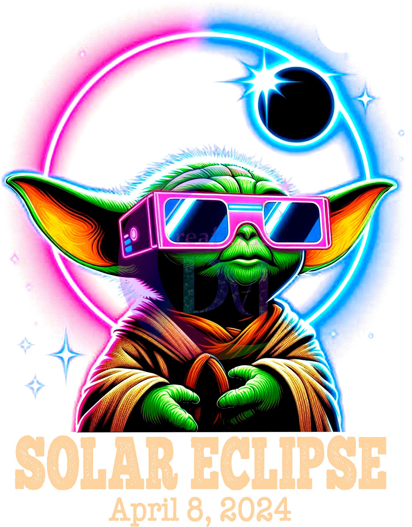 Solar Eclipse DTF *Baby Yoda neon