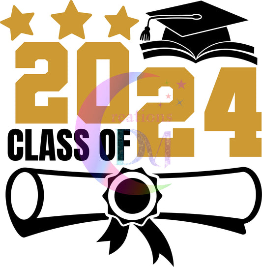 class of 2024 black and gold