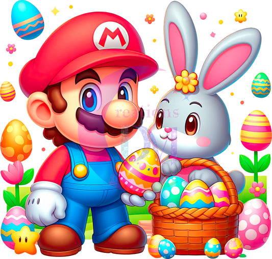 Easter Mario Bros DTF 3