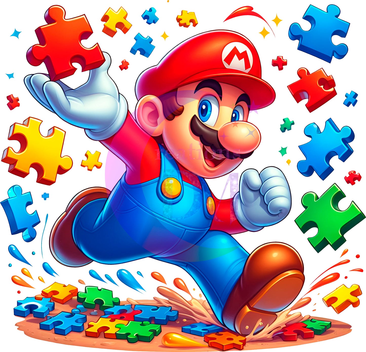 Autism Mario bros DTF