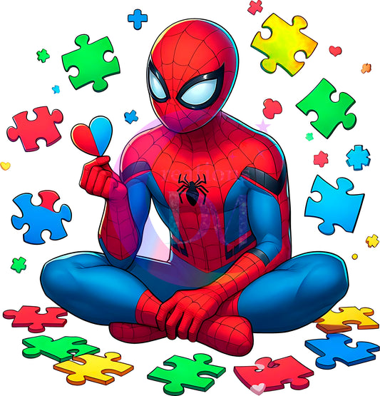 Autism spider man sitting down DTF