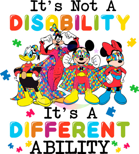 Autism mickey mouse and friends DTF